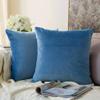Khooti Velvet Cushion Cover, 12x12 Inch | Ice Blue | Pack of 2 | Solid Plain Soft & Smooth, Decorative Cushion Covers for Living Room, Bedroom, Couches, Chairs, Sofas, Beds & Home Decor view 1