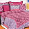 ART WORLD Double Bed Sheet with Pillow Covers Pure Cotton Rajasthani Jaipuri Traditional Printed Bed Cover (Queen Size, Pink) view 3