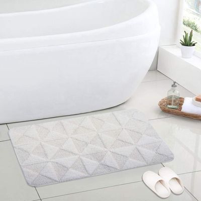 Saral Home Cotton Anti Slip Soft Bath Mat (Ivory, 50 x 80 cm)