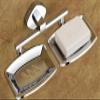 ISTAR Stainless Steel Corrosion Free Double Soap Holder with Glossy Finish (Silver, Pack of 1) view 1