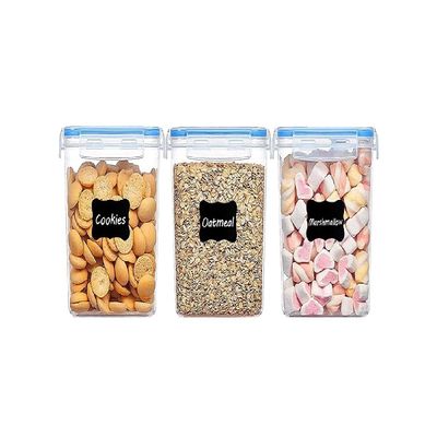 ENTITY Airtight Containers Storage for Fridge Kitchen Canister Jars and Containers, BPA Free, Plastic Boxes for Storage Containers, Transparent - 750ml (Set of 3pcs)