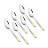 Montavo by FnS - Stainless Steel, Passion Style - Real Gold Plated Tea Spoon Set, Pack of 6 Units, Gold Color - Suitable for Tea Coffee Spices Serving Dining Table Kitchen Cutlery Compact Utility view 1