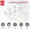 Montavo by FnS - Stainless Steel, Passion Style - Real Gold Plated Tea Spoon Set, Pack of 6 Units, Gold Color - Suitable for Tea Coffee Spices Serving Dining Table Kitchen Cutlery Compact Utility view 2