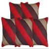 IMFAB Silk 200TC Cushion Covers, 12X12 inches, Red,Brown & Gold , Set of 5 view 1