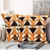 Khooti Velvet Cushion Cover, 20x20 Inch (Triangular Umber)(Pack of 1) view 2