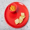 URMILA PLASTIC Microwave Safe Unbreakable Round Big Plates Set, 3 Pcs Plate & 3 Pcs Katori, Red Color, Made in India view 4