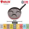 Nirlon Non Stick Aluminium Mini Pancake/Uttapam Pan, (4 Cavity) RED view 2