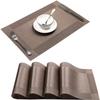 Horoly PVC Placemats Heat-Resistant Placemat for Dining Table Woven Vinyl Stain Resistant Table Mats Easy to Clean (Silver, 4) view 3