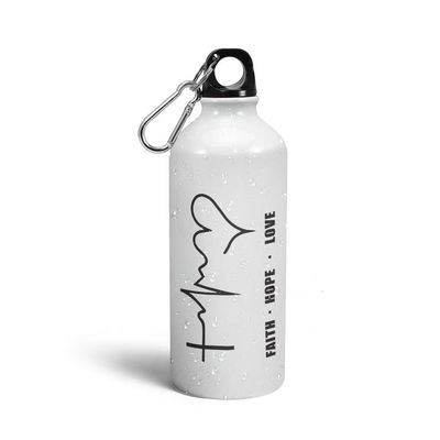 Prink Faith Hope Love Sipper Bottles | Water Bottles | Funky Sipper Bottles | Heart Beat Printed Sippers | Printed Sipper Bottles for Gym, Sports, Boys |600ml