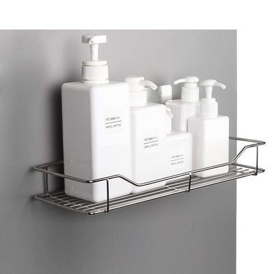 XELYTON Adhesive Shower Caddy Bathroom Shelves Holder with Shelf Storage, Wall Basket for Kitchen & Bathroom Accessories, Stainless Steel, Rustproof No Drilling