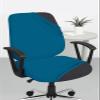 HOTKEI Set of 1 Airforce Blue 2 Piece Office Chair Cover 200GSM Fabric Stretchable Elastic Removable Washable Office Computer Desk Executive Rotating Chair Seat Covers Slipcover Protector view 1