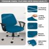 HOTKEI Set of 1 Airforce Blue 2 Piece Office Chair Cover 200GSM Fabric Stretchable Elastic Removable Washable Office Computer Desk Executive Rotating Chair Seat Covers Slipcover Protector view 2