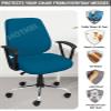 HOTKEI Set of 1 Airforce Blue 2 Piece Office Chair Cover 200GSM Fabric Stretchable Elastic Removable Washable Office Computer Desk Executive Rotating Chair Seat Covers Slipcover Protector view 3