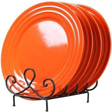 Serenz, 4-Slot Iron Plate Rack  Heavy-Duty Dish Drying Stand for Kitchen Countertop | Metal Plate Organizer for Trays, Lids & Dishes | Made in India Utensil Holder