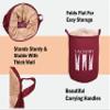 Yellow Weaves Cotton Laundry Bag/Basket For Dirty Clothes, Folding Round " Laundry Bag (50 Ltr), Maroon view 2
