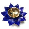 Vrindavan shopi Pure Brass Lotus Style Blue Coloured Akhand Diya/Unique Kamal Diya for Navratri NAD Diwali Pooja Pack of 1 view 1
