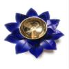 Vrindavan shopi Pure Brass Lotus Style Blue Coloured Akhand Diya/Unique Kamal Diya for Navratri NAD Diwali Pooja Pack of 1 view 2