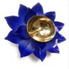 Vrindavan shopi Pure Brass Lotus Style Blue Coloured Akhand Diya/Unique Kamal Diya for Navratri NAD Diwali Pooja Pack of 1 view 3