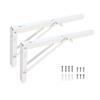 Volo Heavy Duty 14" Foldable Mild Steel Racks, Shelf Bracket, l Bracket, Wall Brackets, Wall Angle Bracket, Folding Table Bracket with Fittings for fold Down Steel Table. (Color:White) view 1