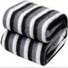 SB INDIA Polyester Striped Single Bed AC Fleece Blanket, Pack of 2 (Black & White, 60 inch X 90 inch) view 1