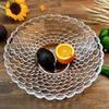 GTR Bubble Design Glass Flat Base Dinnerware & Servings Table Fruit Bowl, 22.5x7 cm, Transparent view 3