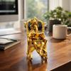CHHARIYA CRAFTS Metal Lord Ganesh Reading Ramayana Statue Ganpati Sitting on Chair with Kuber Diya Idol for Home Office and Gifts Decor Corporate Gifts Decorative Showpiece - 14 cm (Metal, Gold) view 3