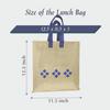 A&A Bags Blue Diamond Jute Lunch Bag - Prefect for Homes, Offices & Other Travelling Needs view 3