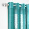 radees creations premium fancy sparkling beautiful sheer striped string hanging color 1 pcs polyester tissue net pattern eyelet curtain (aqua, door 7 feet) view 1