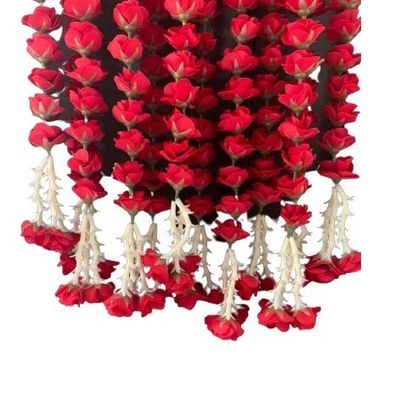 NavaHome Basics Artificial Red Ross Garland For Decoration(Red)(1.00)