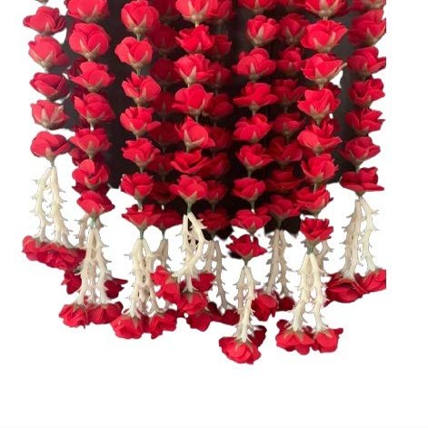 NavaHome Basics Artificial Red Ross Garland For Decoration(Red)(1.00)