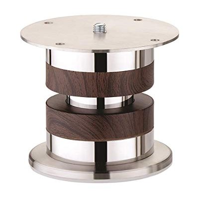 Nixnine Strong Unique Design Stainless Steel Round Sofa Leg, 50 mm Tickness Colour-Wooden (6 inch) Pack of 2,
