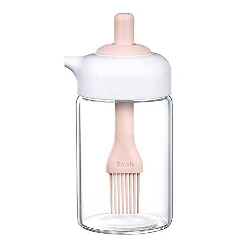 Femora Borosilicate Glass Kitchen Cannister, Oil Mini Jar, Kitchen Storage, 230 ML, Pack of 1, Pink,Cooking Oil