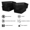 Cutting EDGE Plastic Multipurpose Sturdy Storage Baskets For Cosmetics Office Fruit Vegetable Bathroom Stationary Home Basket with Handle - Black (Set of 4, Mini) view 3