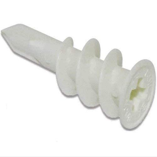 LOVELY Nylon Self Drilling SDS Dry Wall Anchor Plug 35mm (Pack of 50 Pcs), White
