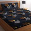PATWAHOUSE 180 Tc Double Grey Heart Design Luxury Double Bedsheet With 2 Pillow Covers (Cotton) view 1