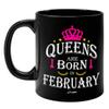 FirseBUY Queens are Born in February Black Ceramic Coffee Mug Gift for Women and Girls, 325ml view 1