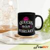 FirseBUY Queens are Born in February Black Ceramic Coffee Mug Gift for Women and Girls, 325ml view 2
