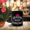 FirseBUY Queens are Born in February Black Ceramic Coffee Mug Gift for Women and Girls, 325ml view 3