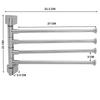 CAPITAL Stainless Steel 4-Arm Bathroom Swing Hanger Towel Bar/Wall Mounted Swivel Towel Bar Holder for Bathroom/Towel Stand/Towel Hanger 12" inch Long/Bathroom Accessories view 3