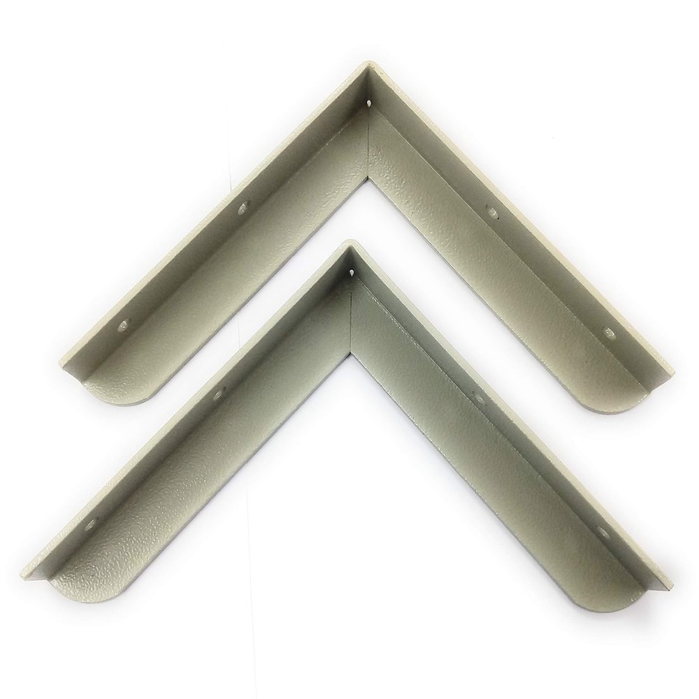 ADD GEAR Steel 'L' Angle Brackets 2 Pieces Multipurpose Heavy Duty Metal Wall Mounted Shelf Support Holders (Section 24 x 24 x 3 mm) (Bracket Size 15 x 15 cm)