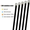 ADD GEAR Stainless Steel (316) - Black Self-Locking Cable Zip Ties Exhaust Wrap Multi-Purpose DIY Locking Cable Metal Zip Ties - Black (200 mm / 8 inches) (20) view 3