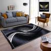 Sparrow World Premium Exclusive Chenille Living Room Carpet,Area Rug,Durries,BedCover, (Grey Black) (Size:- 3x5) view 1