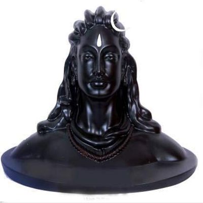 Golden Key Resin Lord Shiva in Dhyana Mudra Adiyogi Shiva Idol, Standard, Black, 1 Piece