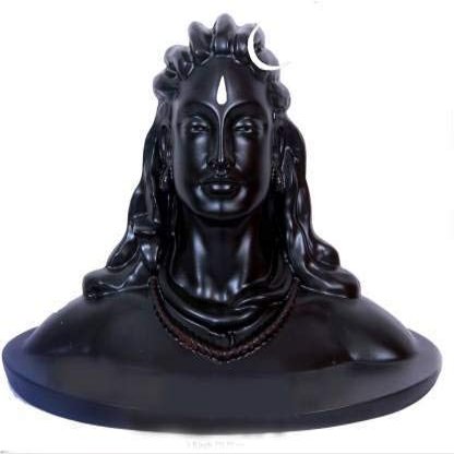 Golden Key Resin Lord Shiva in Dhyana Mudra Adiyogi Shiva Idol, Standard, Black, 1 Piece