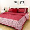 ART WORLD Queen Size Double Bed Sheet with Pillow Covers Pure Cotton Rajasthani Traditional Chunari Printed Bedcover (Red) view 3