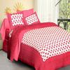ART WORLD Queen Size Double Bed Sheet with Pillow Covers Pure Cotton Jaipuri Traditional Printed Bedcover (Pink) view 1