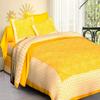 ART WORLD Pure Cotton Classic Rajasthani Traditional Chunari Printed Double Bed Sheet with Pillow Covers (Yellow, Queen Size) view 1