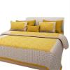 ART WORLD Pure Cotton Classic Rajasthani Traditional Chunari Printed Double Bed Sheet with Pillow Covers (Yellow, Queen Size) view 3