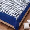 ART WORLD Queen Size Double Bed Sheet with Pillow Covers Pure Cotton Jaipuri Traditional Printed Bedcover (Blue) view 2