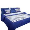 ART WORLD Queen Size Double Bed Sheet with Pillow Covers Pure Cotton Jaipuri Traditional Printed Bedcover (Blue) view 4